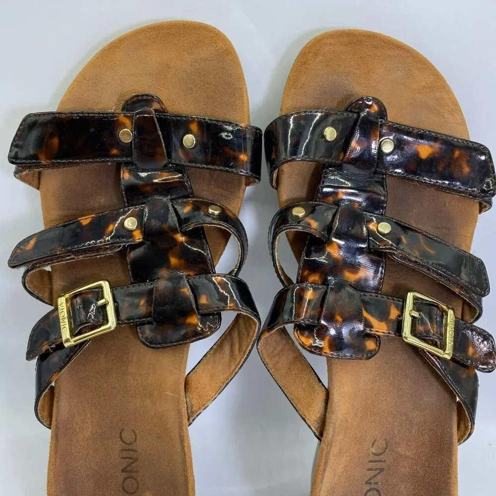 VIONIC Women’s Tortoise Park Radia Orthodic Adjustable Triple Strap Wedge Sandal